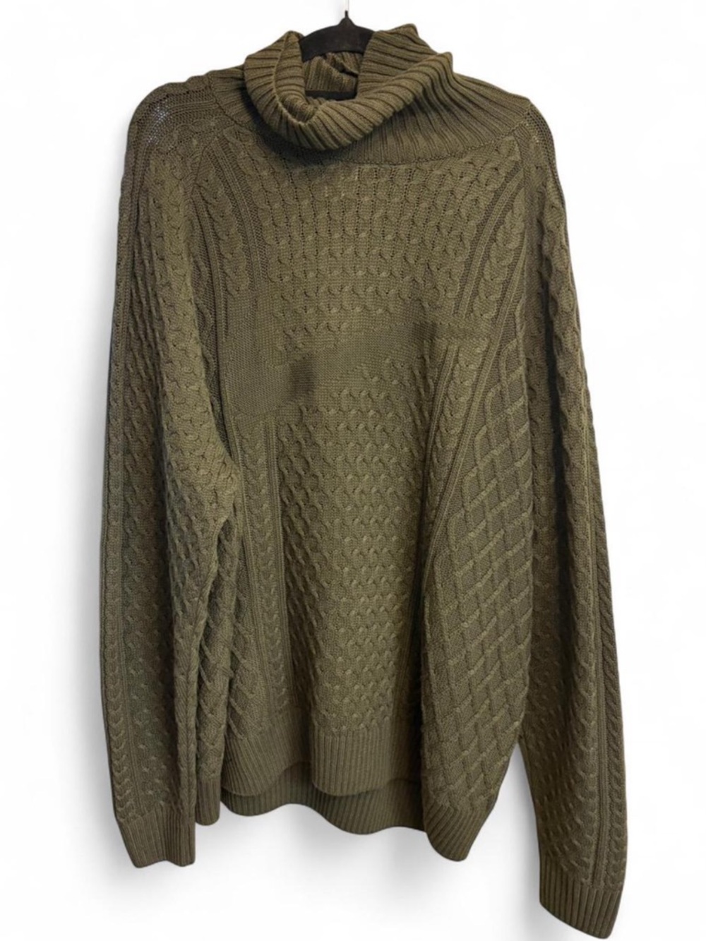 Nike Olive Green Cable Turtleneck Sweater